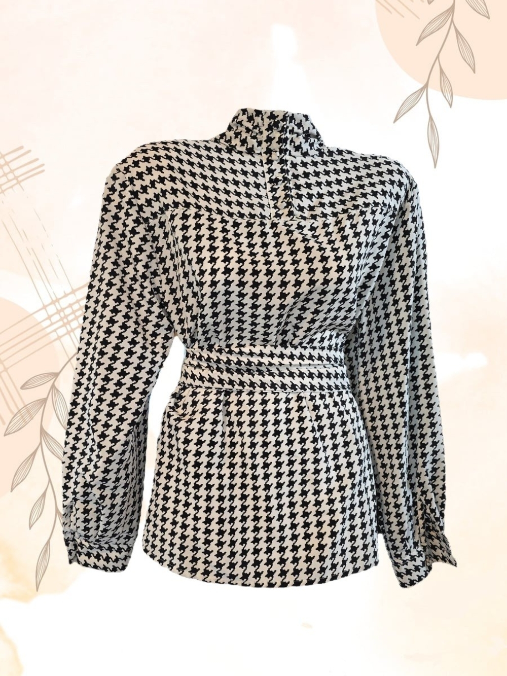 Vintage 80s/90s SK & Company Black & White Houndstooth Top – Size 8